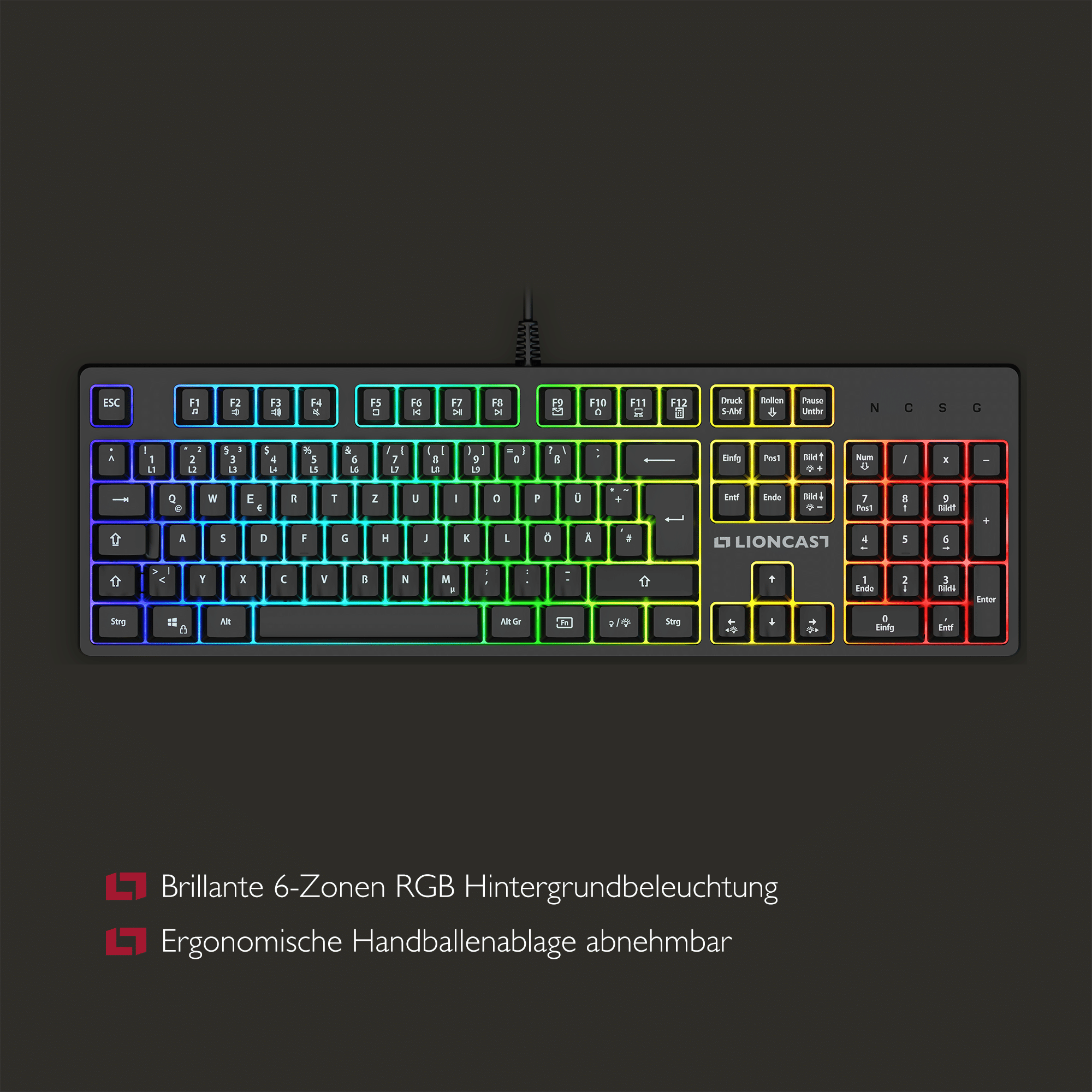 Lioncast LK100 RGB Gaming Tastatur