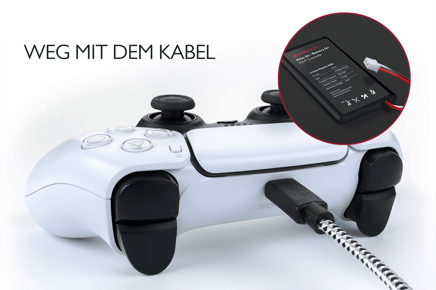 Lioncast Akku für PS5 Controller