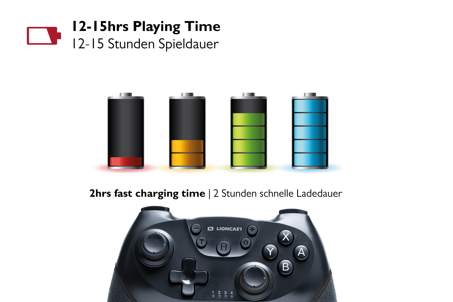 Lioncast Wireless Controller für Nintendo Switch Black - B-Ware