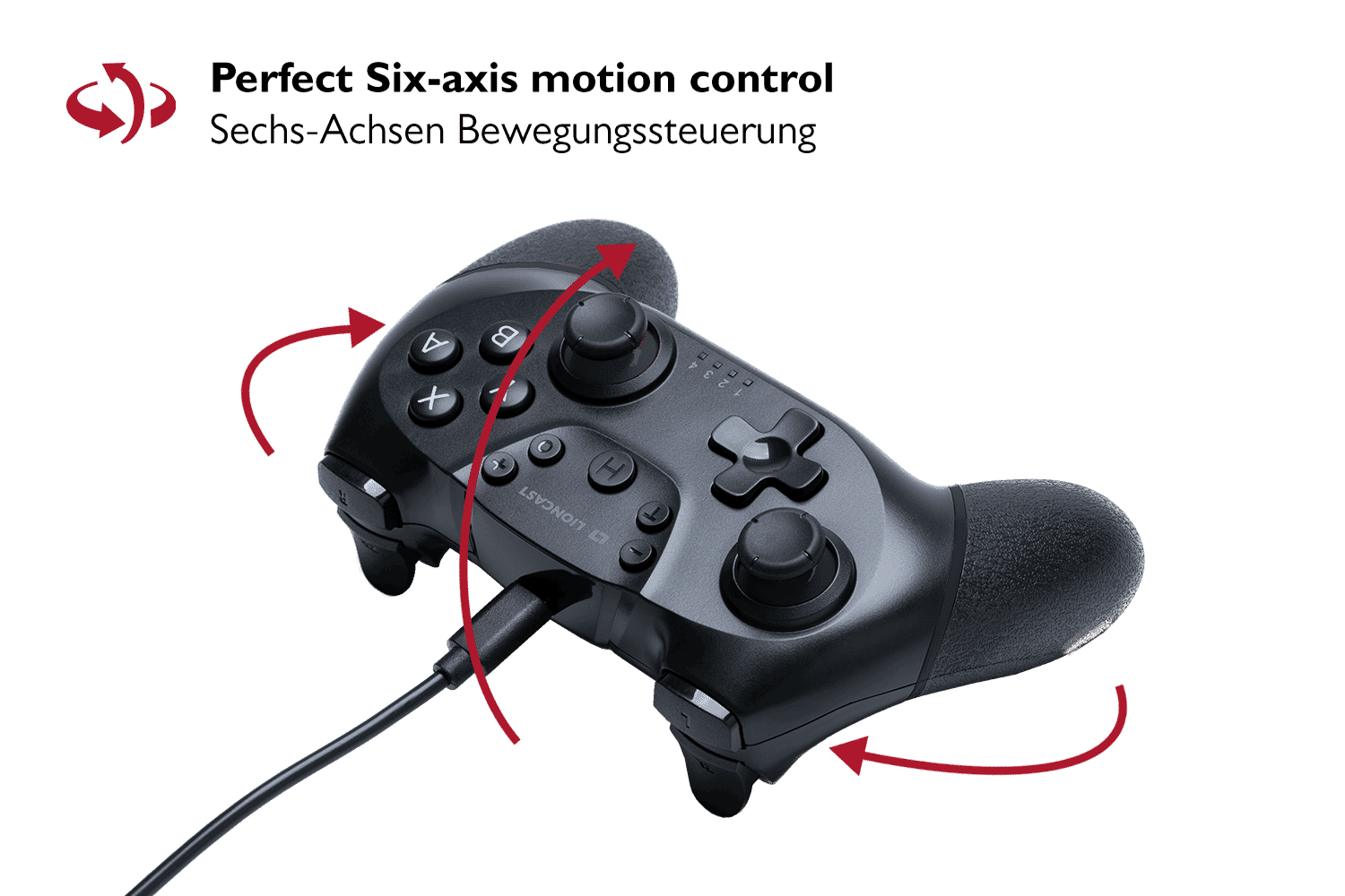 Lioncast Wireless Controller für Nintendo Switch Black