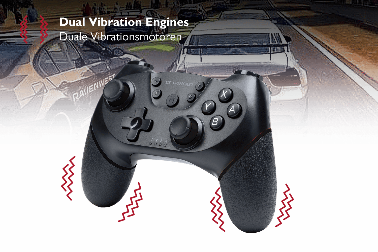 Lioncast Wireless Controller für Nintendo Switch Black