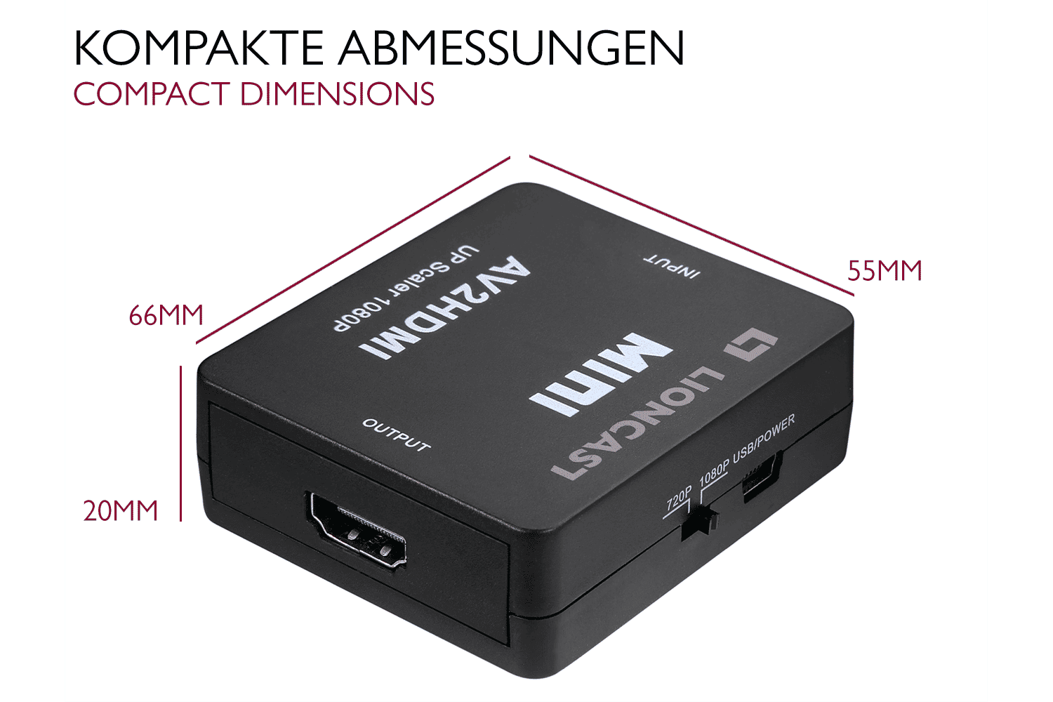 Lioncast RCA auf HDMI Adapter