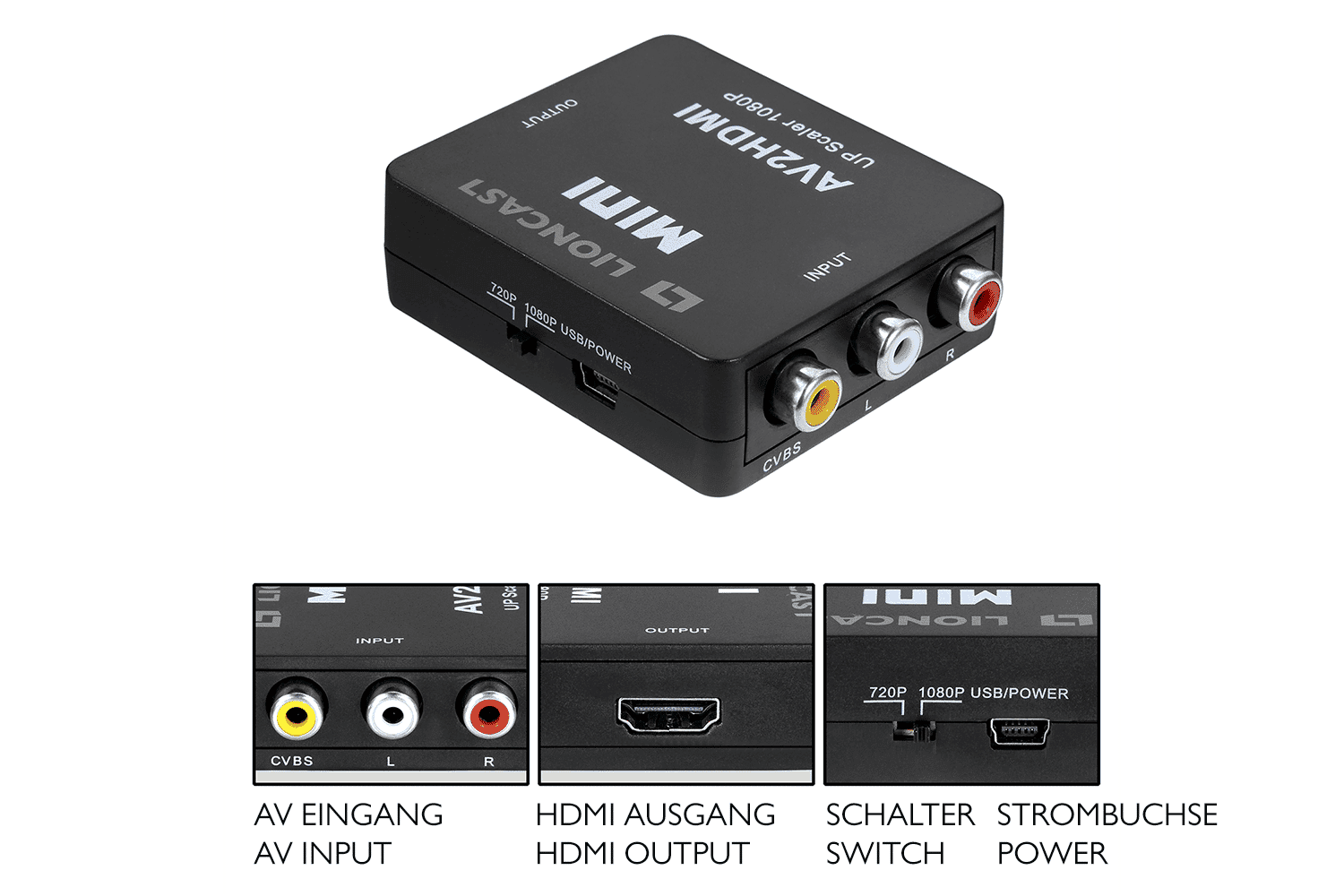 Lioncast RCA auf HDMI Adapter