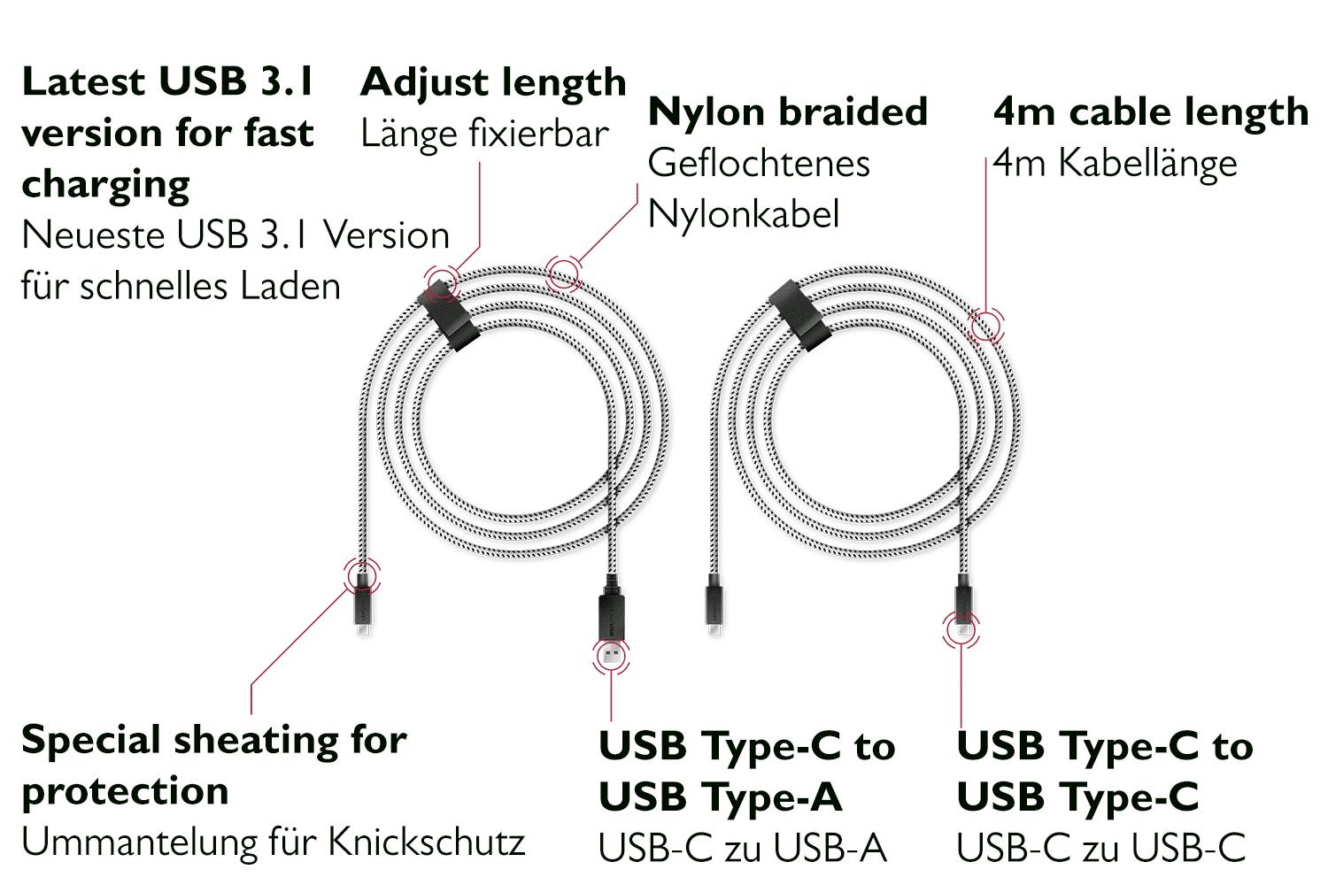 Lioncast PS5 Ladekabel 4m – 2er Set