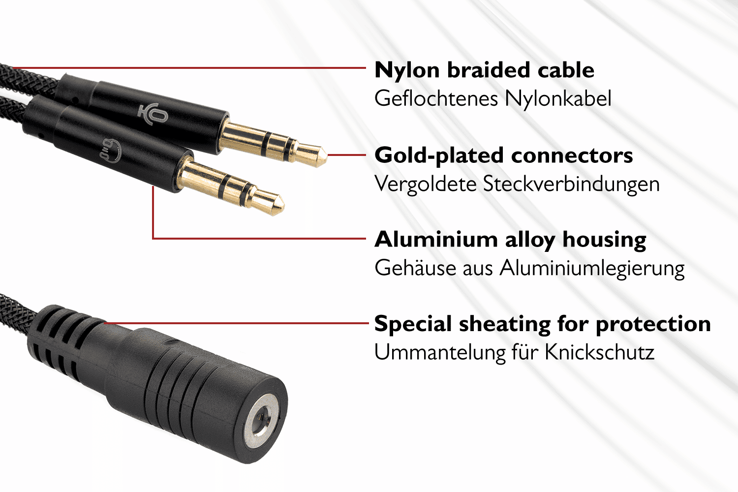 Lioncast Headset Mikrofon Y-Adapter