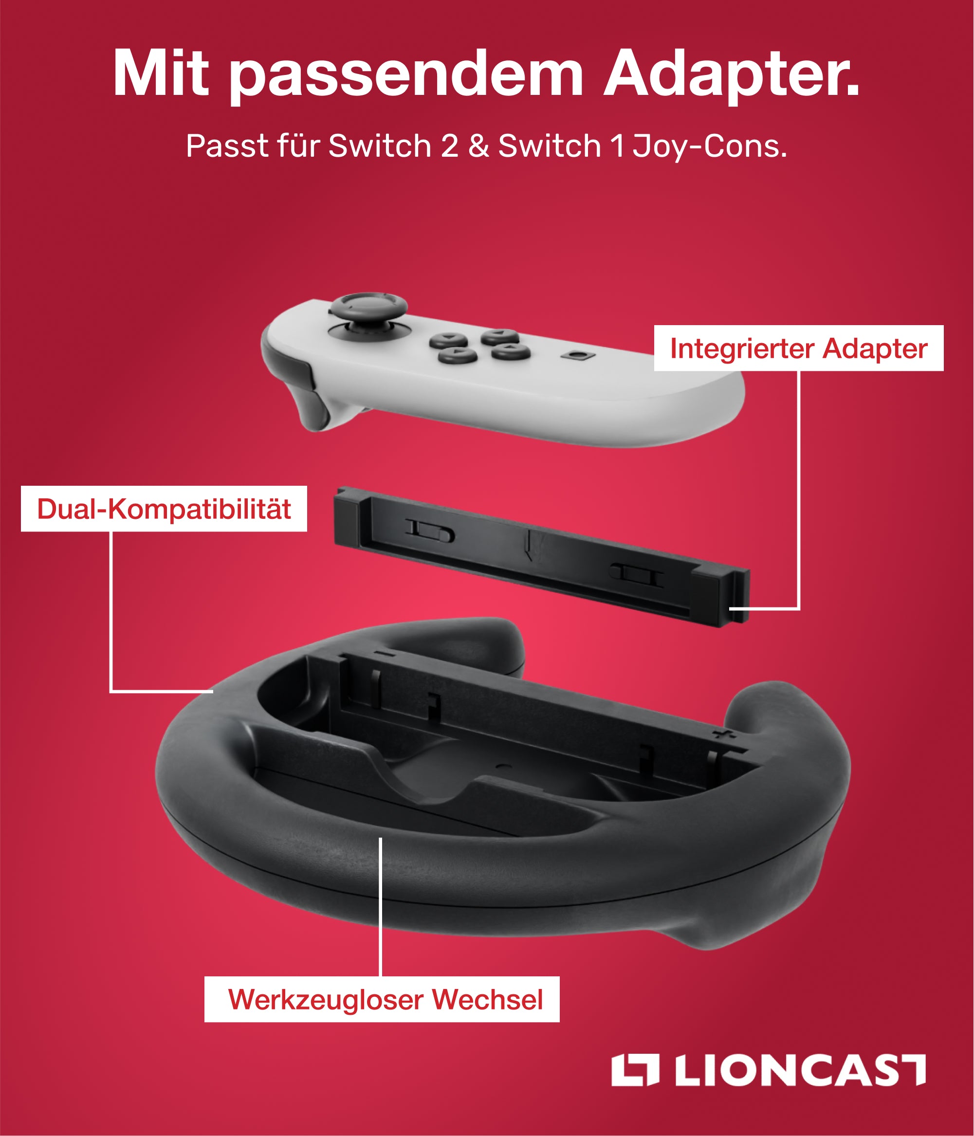 Lioncast Lenkrad für Nintendo Switch 1&2