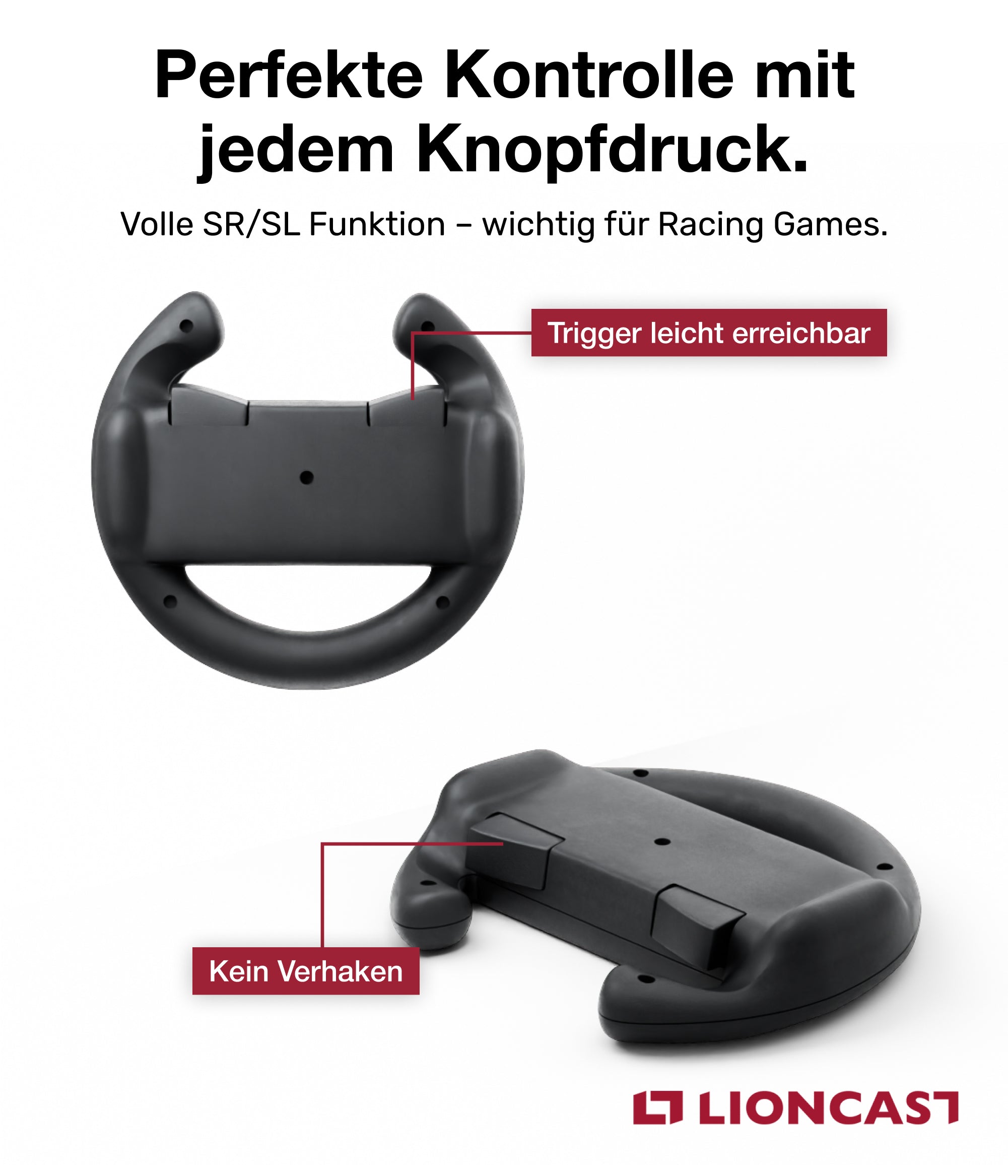 Lioncast Lenkrad für Nintendo Switch 1&2