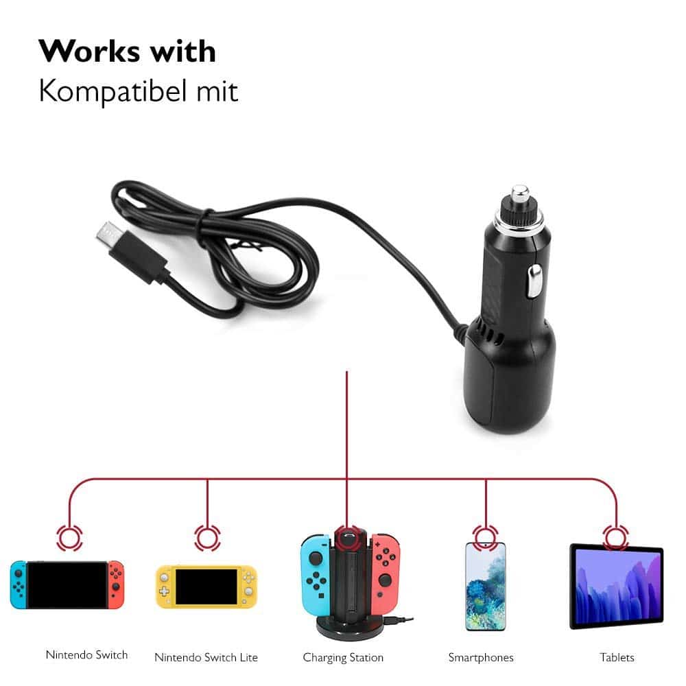 Lioncast Kfz Ladekabel für die Nintendo Switch / Switch Lite
