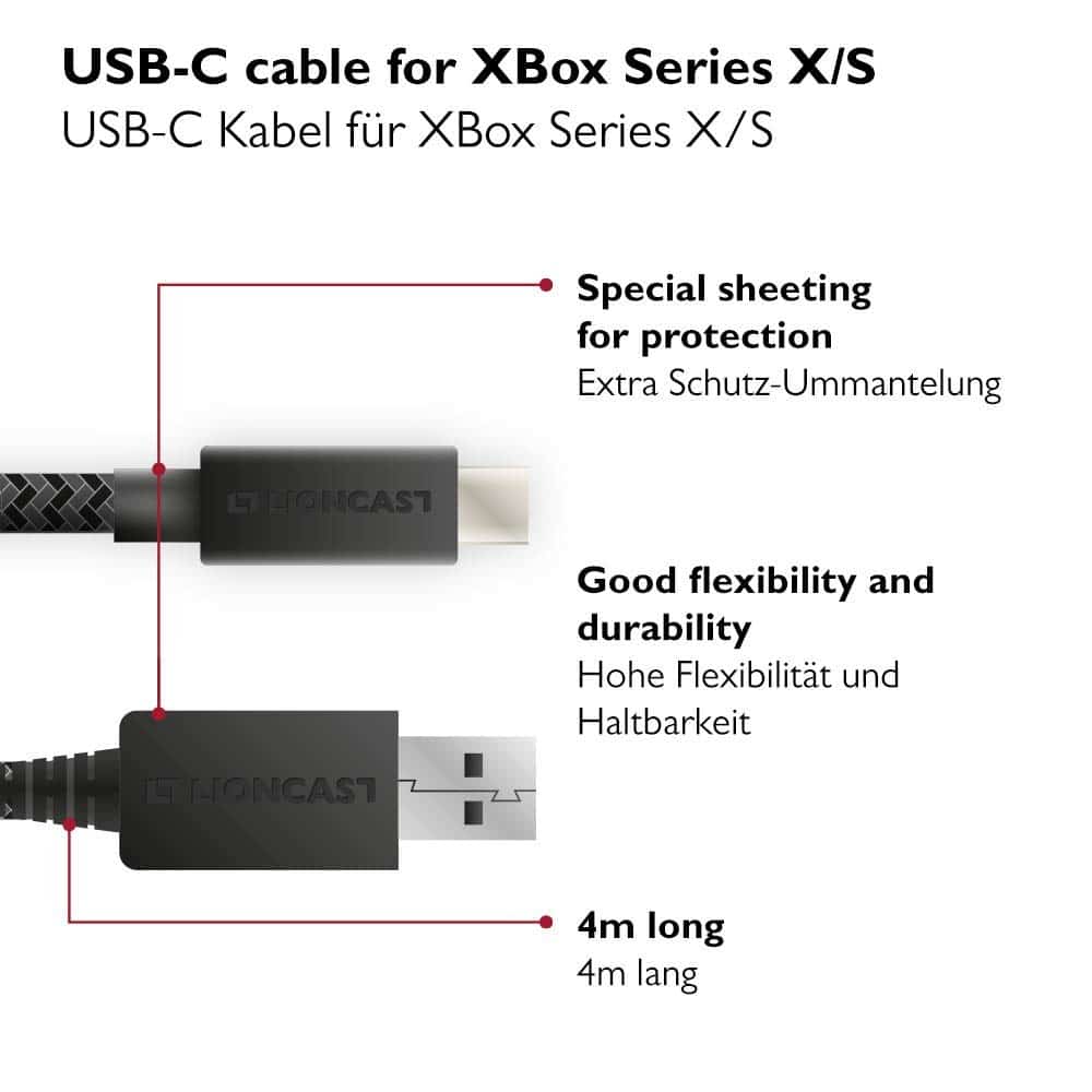 Lioncast Ladekabel Xbox 4m