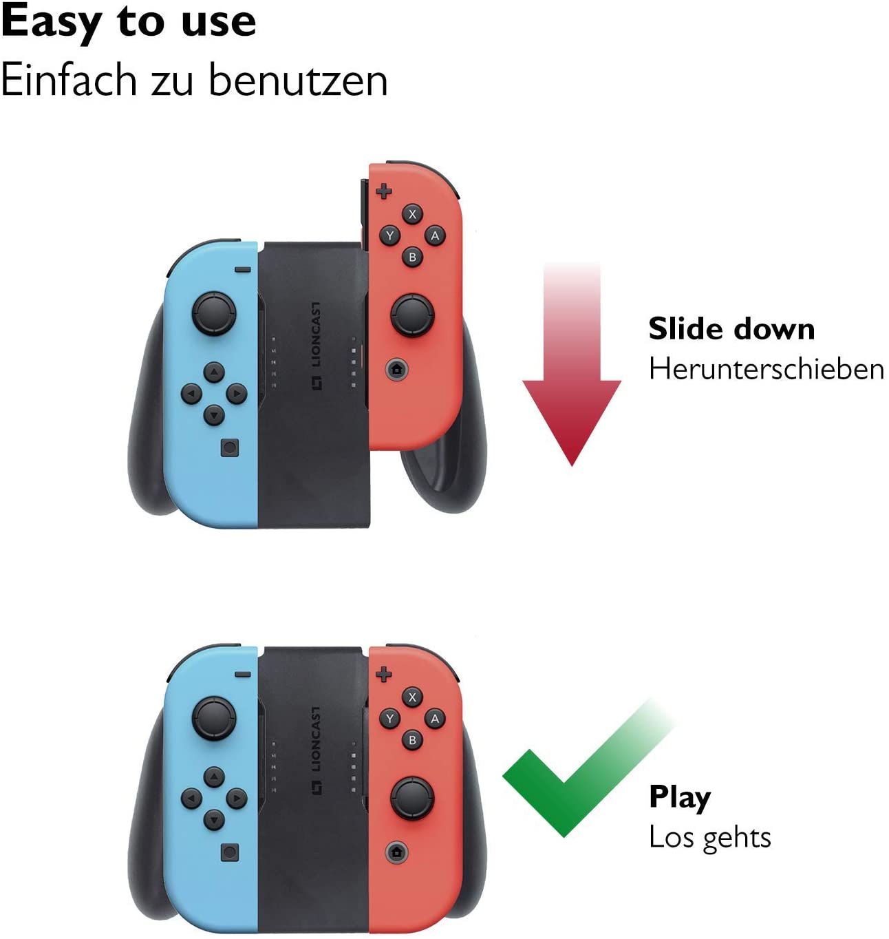 Lioncast Grip Ladestation für Nintendo Switch Controller