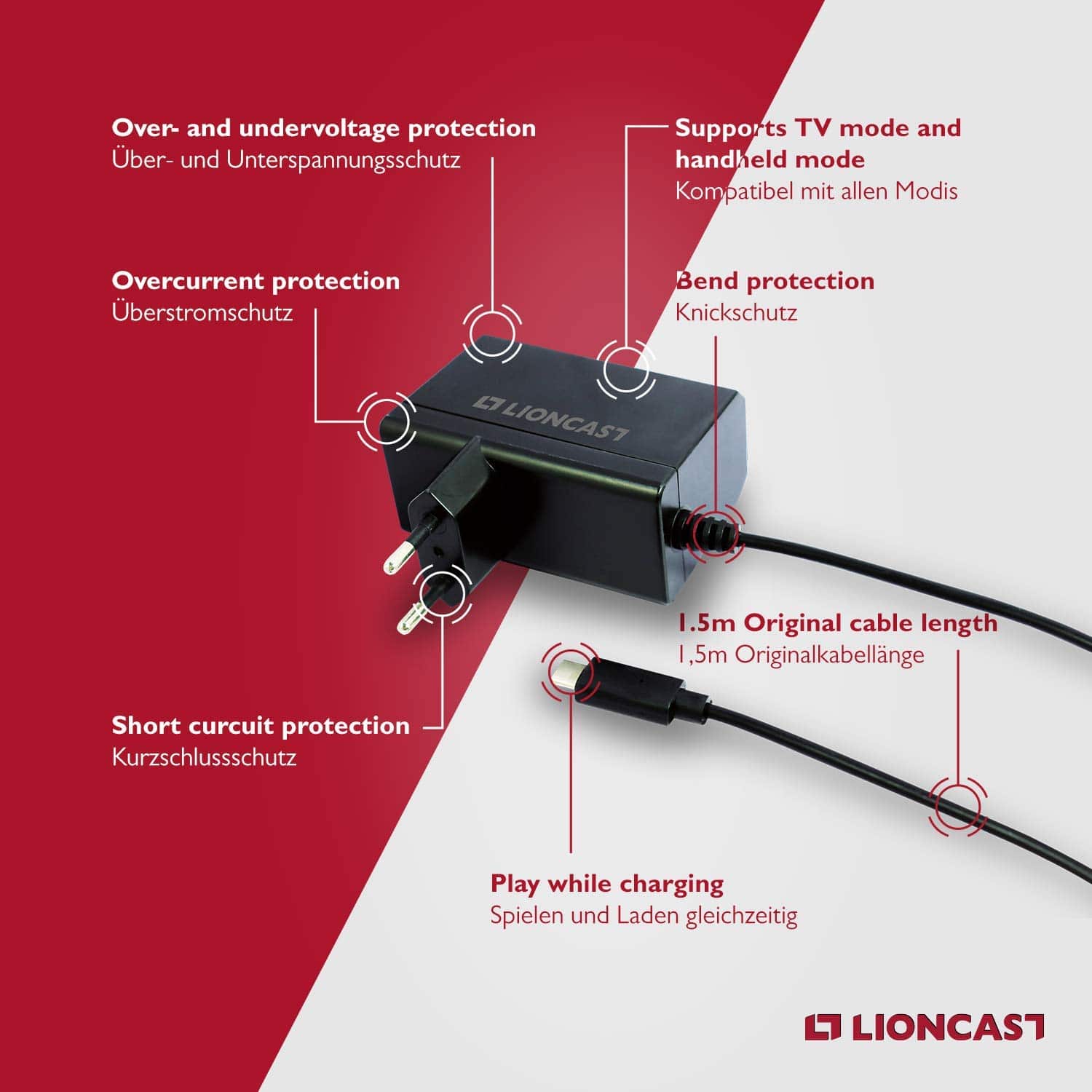 Lioncast Netzteil für Nintendo Switch