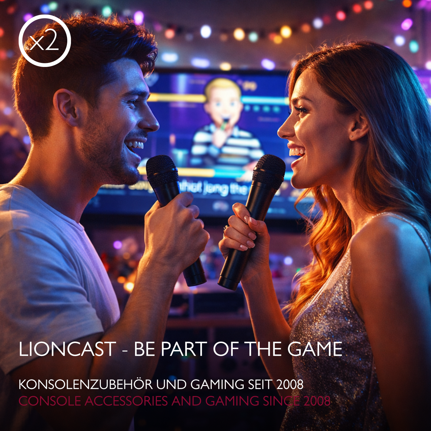 Lioncast Wireless Mikrofon für Karaoke (Doppelpack)