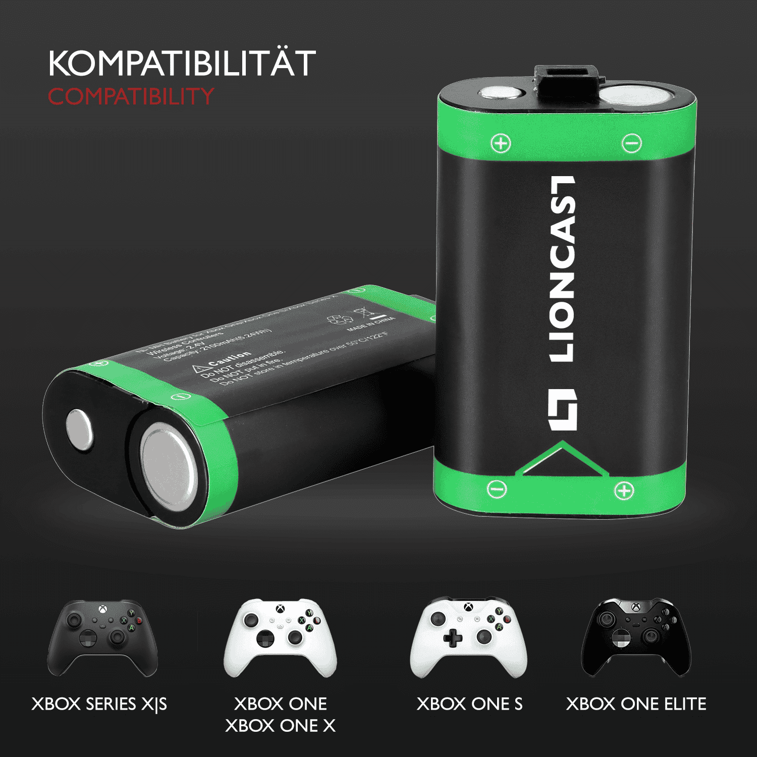 Lioncast Batterien für Xbox Controller