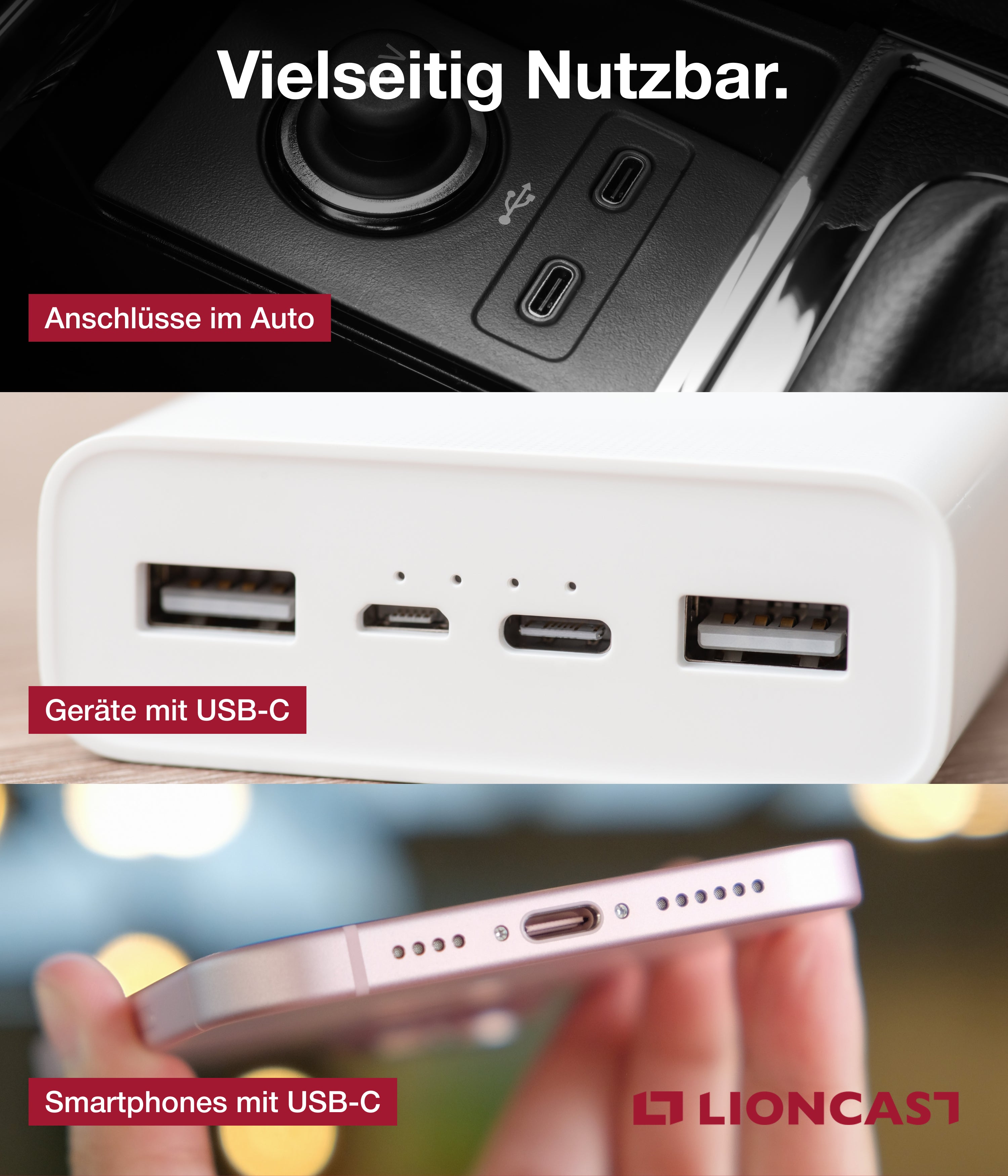 Lioncast PS5 Ladekabel 4m –  USB C zu USB A